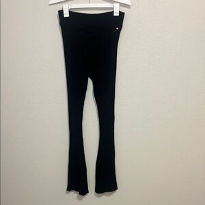 Sofia Vergara Intimates Black Knit Ribbed Leggings Slim Fit Stretchy